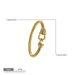 Luxury Gold Horsebit Crystal Bangle – Timeless Elegance with a Modern Twist - Image 3