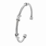 Silver Cable X Knot Bangle – Sleek Simplicity with Refined Detail