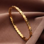 Gold Stainless Steel Hexa Bangle – Bold, Chic & Full of Shine - Image 4