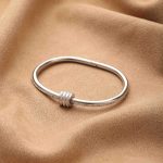 Silver Stainless Steel Buckle Bangle – Sleek Sparkle, Timeless Elegance - Image 4