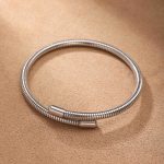Silver Snake Chain Stainless Steel Bangle – Urban Chic with Futuristic Touch - Image 5