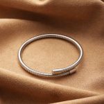 Silver Snake Chain Stainless Steel Bangle – Urban Chic with Futuristic Touch - Image 4