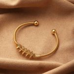 Gold Stainless Steel Spiral Wire Open Cuff Bracelet – Minimalist Coil Design Bangle - Image 3