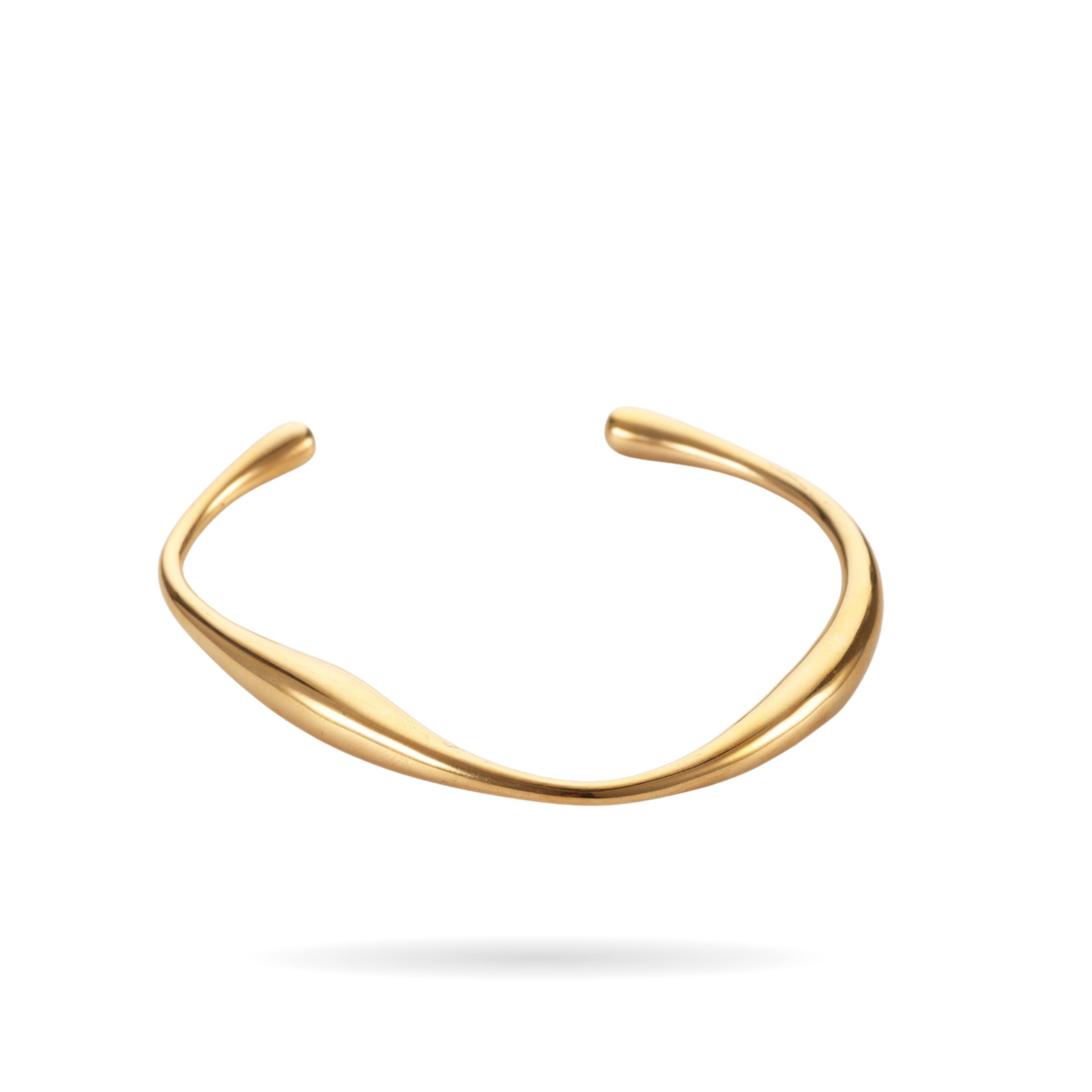 Yellow Modern Online Sale (Facebook Post) (11) Gold Fluid Curve Stainless Steel Bangle – Sleek Minimalist Elegance - Image 1
