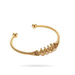 Gold Stainless Steel Spiral Wire Open Cuff Bracelet – Minimalist Coil Design Bangle