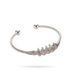Silver Stainless Steel Spiral Wire Open Cuff Bracelet – Modern Industrial Coil Bangle