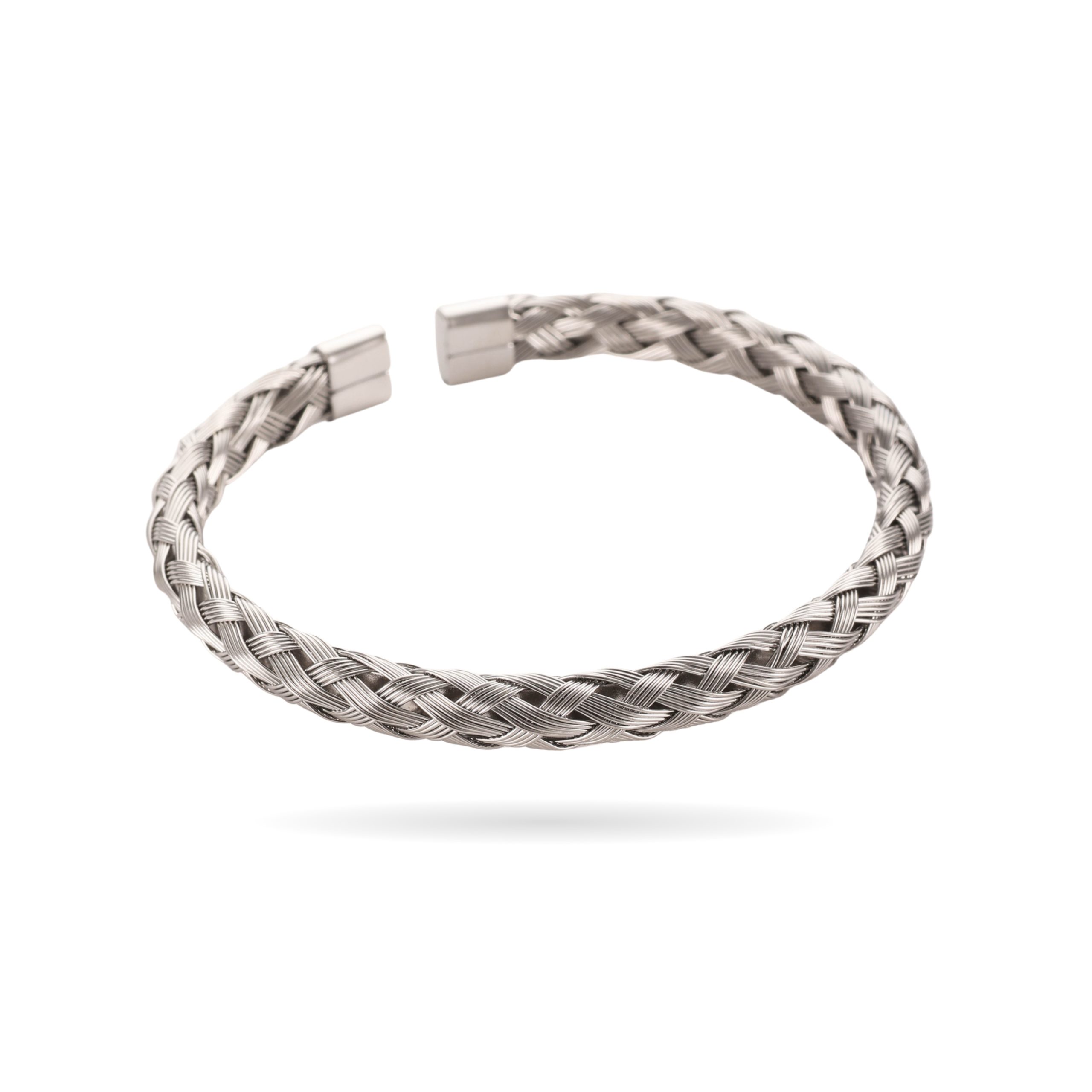 Yellow Modern Online Sale (Facebook Post) (18) Stainless Steel Braided Open Bangle Cuff Bracelet - Image 1