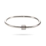 Silver Stainless Steel Buckle Bangle – Sleek Sparkle, Timeless Elegance - Image 3