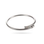 Silver Snake Chain Stainless Steel Bangle – Urban Chic with Futuristic Touch