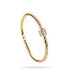 Gold Stainless Steel Buckle Bangle – Dazzling Layers, Modern Luxury