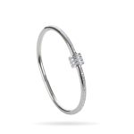 Silver Stainless Steel Buckle Bangle – Sleek Sparkle, Timeless Elegance