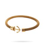 Gold Anchor Mesh Stainless Steel Bangle – Nautical-Inspired Modern Style - Image 3
