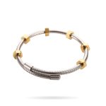 Silver & Gold Screw-Nut Stainless Steel Bracelet | Industrial Minimalist Style - Image 2