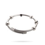 Silver & Gold Screw-Nut Stainless Steel Bracelet | Industrial Minimalist Style