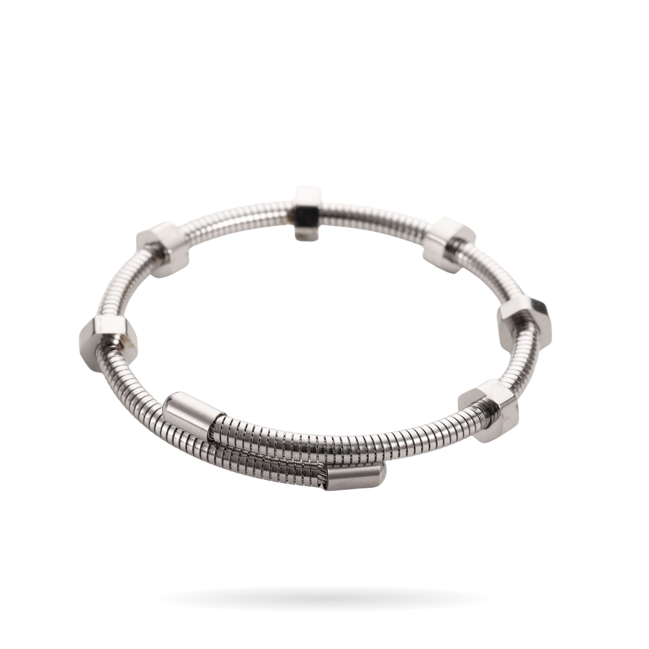 Yellow Modern Online Sale (Facebook Post) (41) Silver & Gold Screw-Nut Stainless Steel Bracelet | Industrial Minimalist Style - Image 1