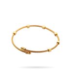 Gold Cable Bracelet with Hex Beads | Industrial Chic Minimalist Design