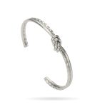Silver Stainless Steel Buckle Design Bangle – Sleek Minimalism, Everyday Cool