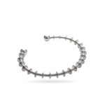 Textured Spiral Silver Stainless Steel Open Cuff Bangle