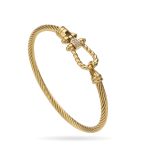 Gold Rope Buckle Stainless Steel Bangle – Bold Nautical Luxury Style