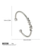 Silver Twisted Cable Stainless Steel Bangle – Chic Sparkle, Minimal Edge - Image 3