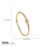 Gold Stainless Steel Buckle Bangle – Dazzling Layers, Modern Luxury - Image 4