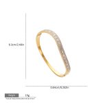 Elegant Gold Baguette Crystal Bangle – Modern Sparkling Design for Women - Image 3