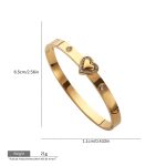 Heart-shaped Diamond Chic 18K Gold Plating Stainless Steel Bracelet - Image 3