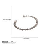 Textured Spiral Silver Stainless Steel Open Cuff Bangle - Image 3