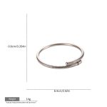 Silver Snake Chain Stainless Steel Bangle – Urban Chic with Futuristic Touch - Image 3