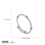 Silver Dual Cable Stainless Steel Bangle – Minimalist Ball Detail, Everyday Chic - Image 3