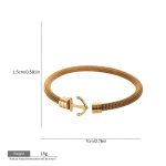 Gold Anchor Mesh Stainless Steel Bangle – Nautical-Inspired Modern Style - Image 4
